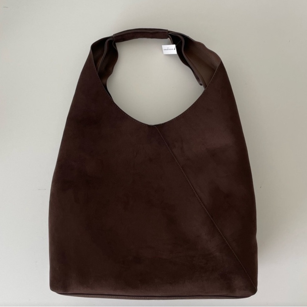 Banana Republic Dark Brown Faux Suede/Leather Hobo Bag - Picture 6 of 10
